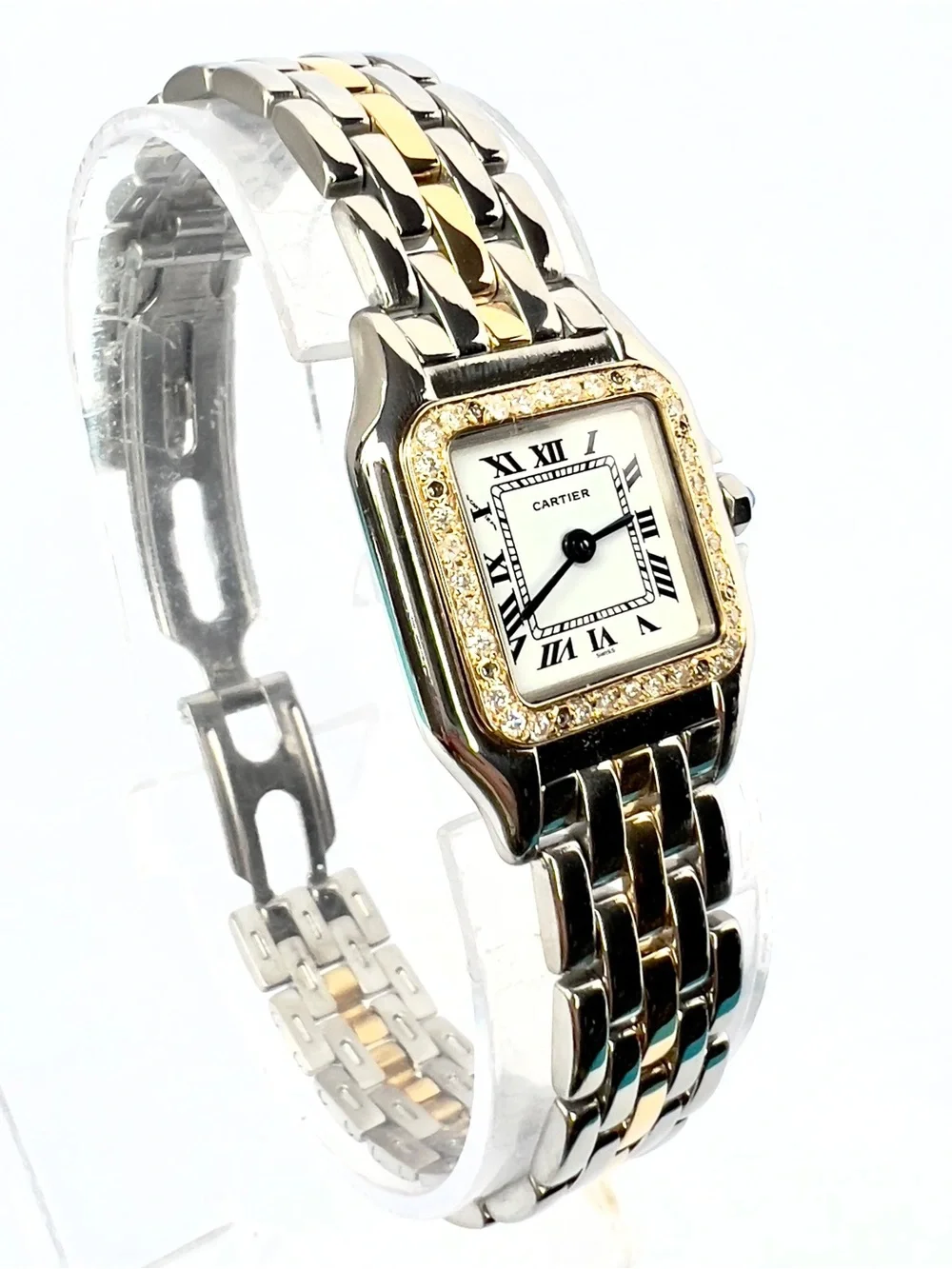 CARTIER PANTHERE Quartz 23mm 1 Row Gold 0.32TCW DIAMOND Watch White Gold